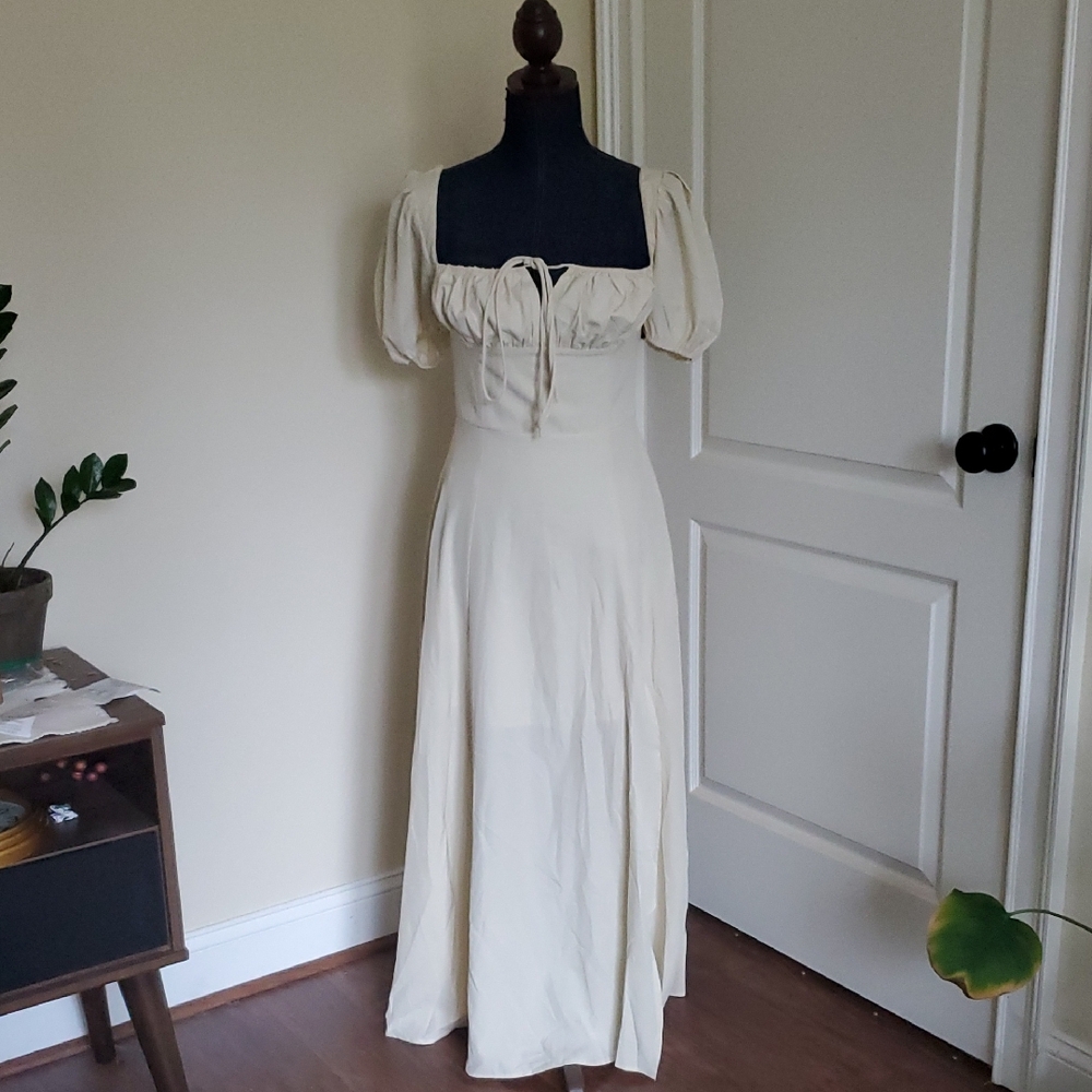 Elegant Cream Maxi Dress